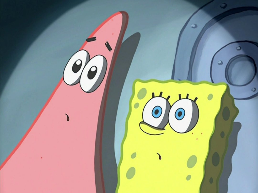 20 years ago today, pre movie SpongeBob ended. I can't imagine a world  where the show ended with SpongeBob and Patrick trying to cover themselves., image size:1080x808