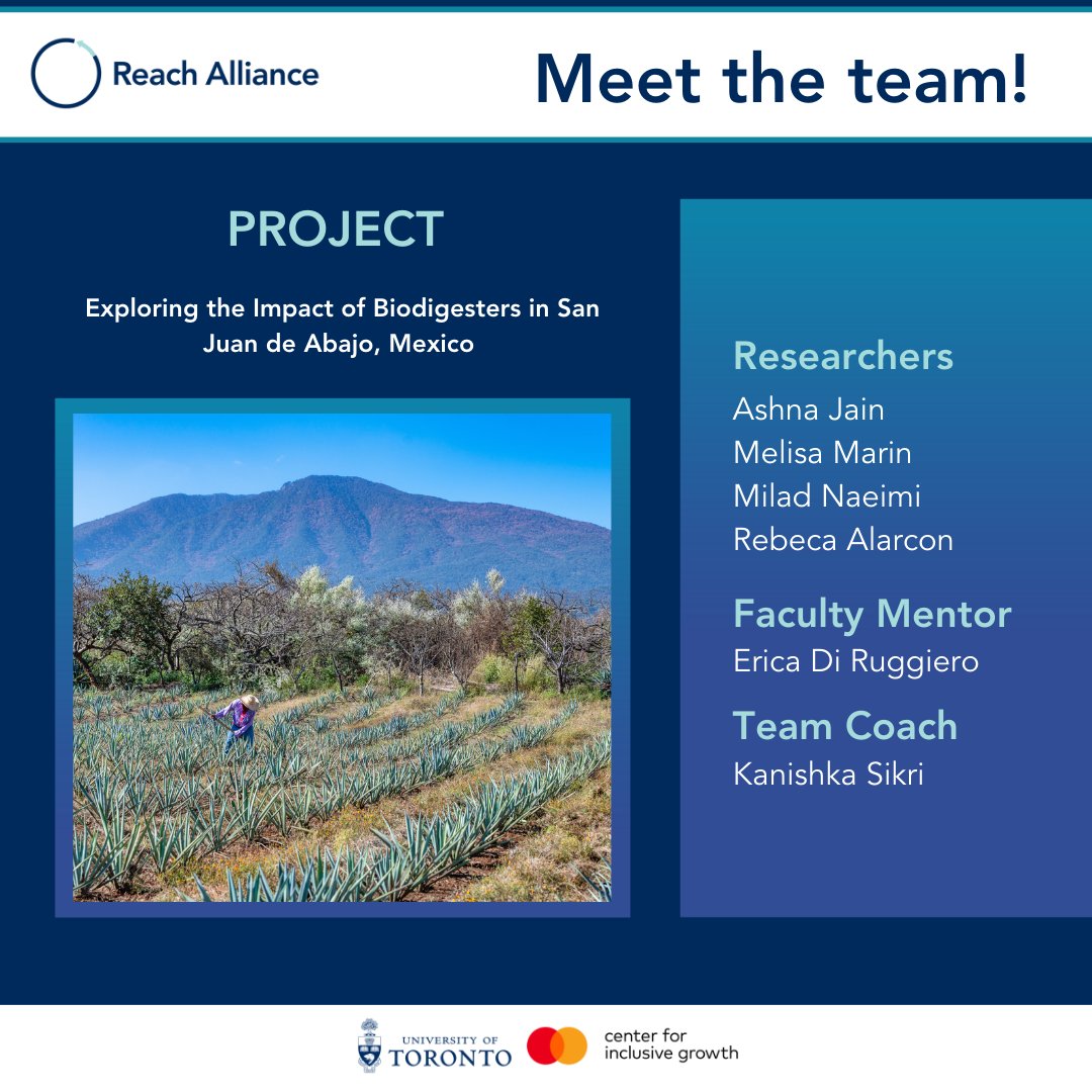 ReachAllianceTO's tweet image. We're pleased to announce the @reachallianceto-@uoft research team that will collaborate with @itesouniversidad to explore the impact of biodigesters as a sustainable solution to environmental challenges in San Juan de Abajo, #Mexico 1/2

#biodigesters #fertilization #innovation