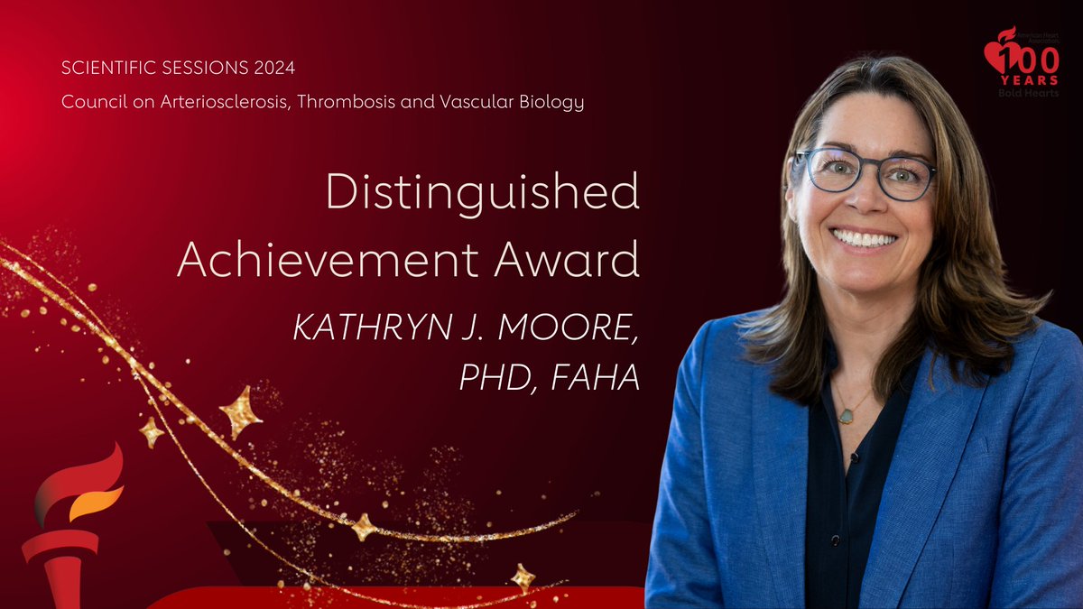 🎉 ATVB is celebrating one of our Council’s most incredible volunteers, Dr. Kathryn Moore, by presenting her with the Distinguished Achievement Award due to her HUGE impact in our scientific community.

Join me in giving her a huge shoutout and continue the celebration at #AHA24