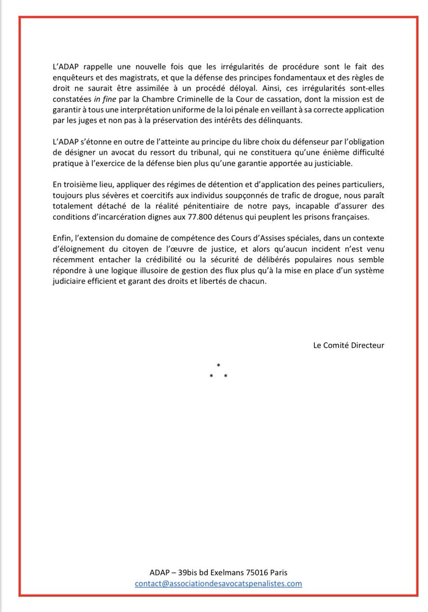 Association des Avocats Pénalistes tweet media