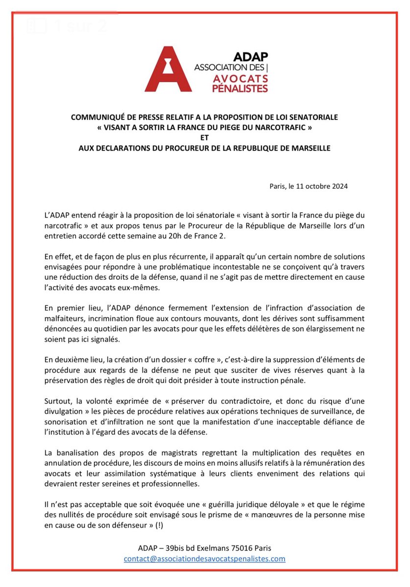 Association des Avocats Pénalistes tweet media