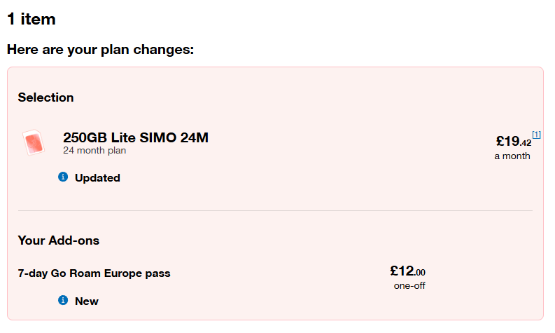 PelcPete's tweet photo. @ThreeUKSupport  
Can you explain this image to me?
This is what the website said when I tried to add on 7-day go Europe.
Why does it say it will update my plan?
What does it need to update?
The info button doesn't work.
I had to call and select cancel to speak to a human! https://t.co/BiUgWfAOiX