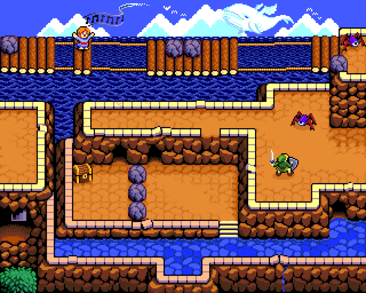 My latest and final entry for the Link's Awakening redraw. A section of the Tal Tal Mountain Range #pixelart #ドット絵