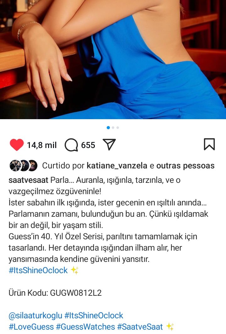 roselange08's tweet photo. Minha princesa Sıla Türkoğlu 🌺 no Feed da página #SaatveSaat linda com o relógio maravilhoso que foi projetado para o aniversário de 40 anos da #Guees então bora lá curtir e comentar parabéns minha amada eu amo vc
#SılaTürkoğlu https://t.co/OGzBTrr3tx
