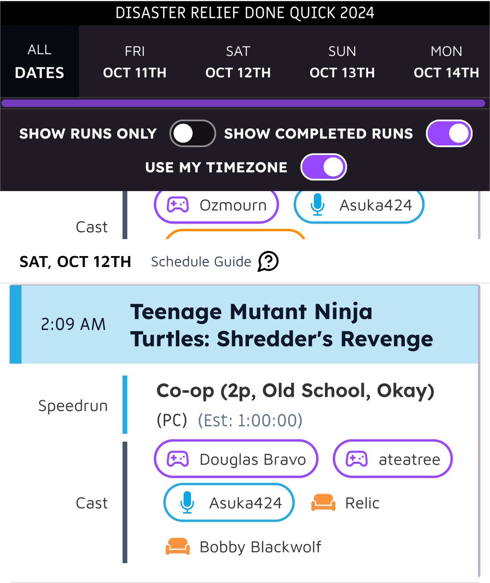 Bobby Blackwolf (@bobbyblackwolf) on Twitter photo 👀👀👀👀👀👀
See you tonight, GDQ!
My GDQ couch debut is during <a href="/ateatree/">ate a tea tree</a> and Douglas Bravo's race of TMNT: Shredder's Revenge at about 2AM ET tonight. Relic is one of the voice actors in the game, so it's also part interview.
All donations go to Hurricane relief efforts! 👀👀👀👀👀👀
See you tonight, GDQ!
My GDQ couch debut is during <a href="/ateatree/">ate a tea tree</a> and Douglas Bravo's race of TMNT: Shredder's Revenge at about 2AM ET tonight. Relic is one of the voice actors in the game, so it's also part interview.
All donations go to Hurricane relief efforts!