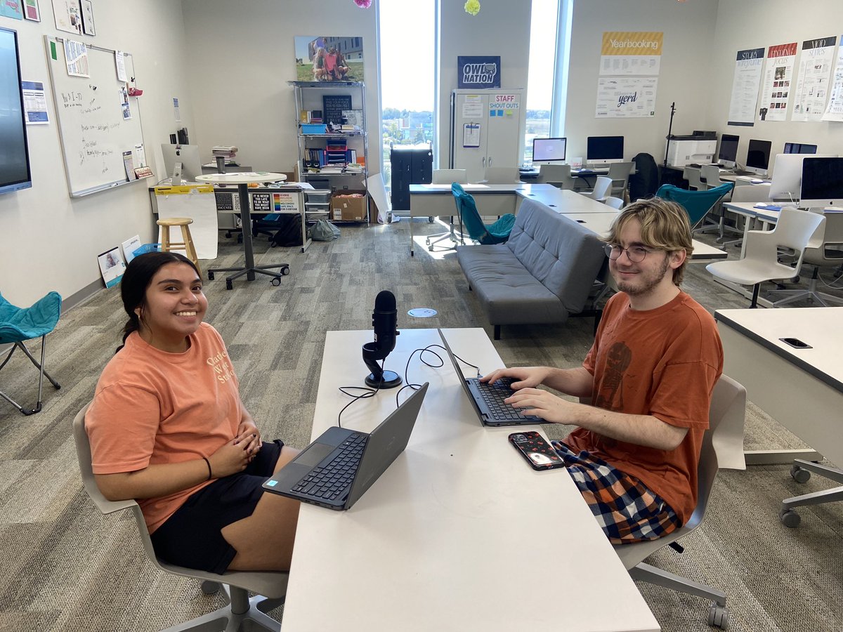 Proud of these student journalists! They are branching out into other types of media and trying their hand at podcasting!