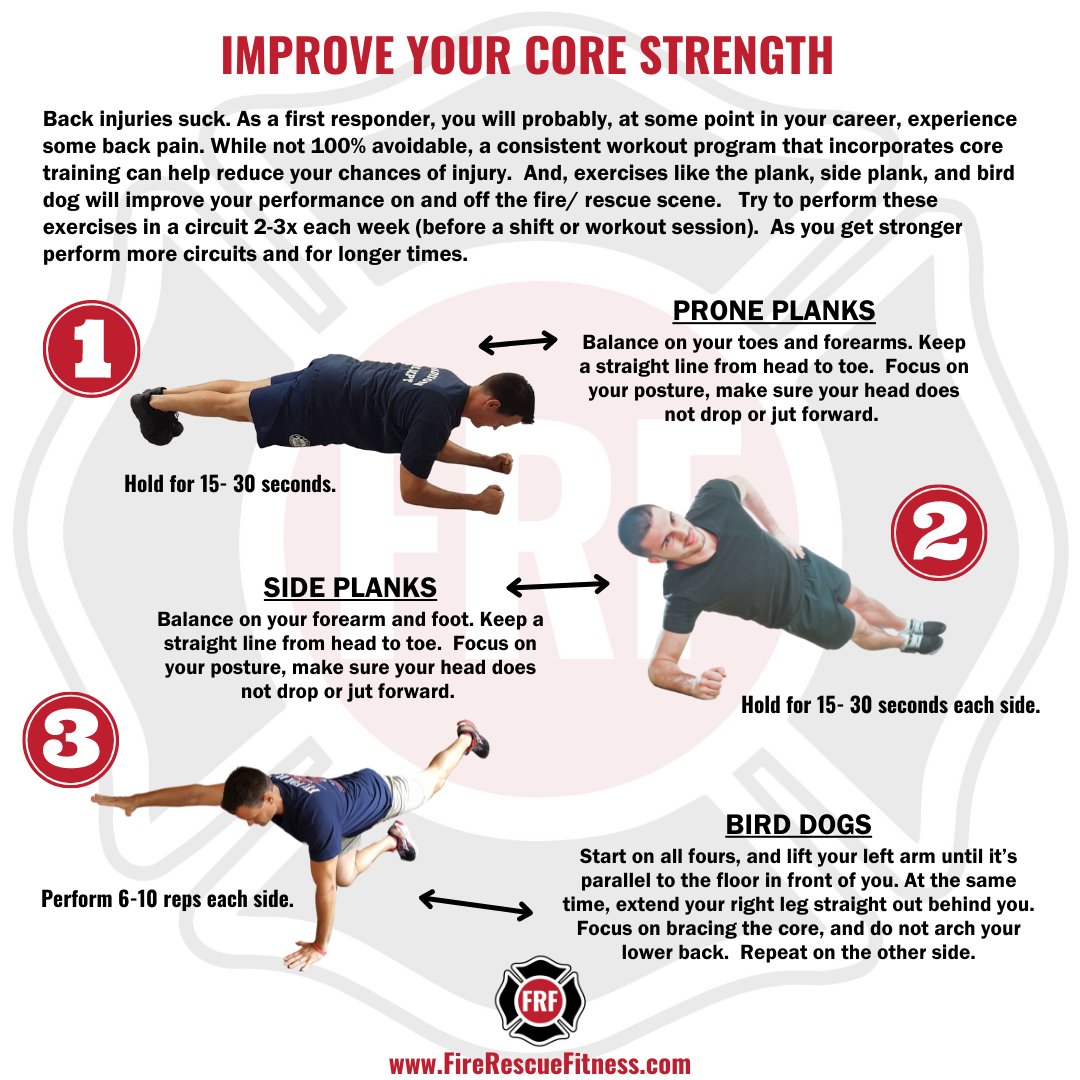 FUNCTIONAL FRIDAY! Every movement begins with your core—enhance your core strength and functionality, and your performance will improve. Check out this excellent routine from FRF. #GETFRF #Core #fitforduty
FireRescueFitness.com