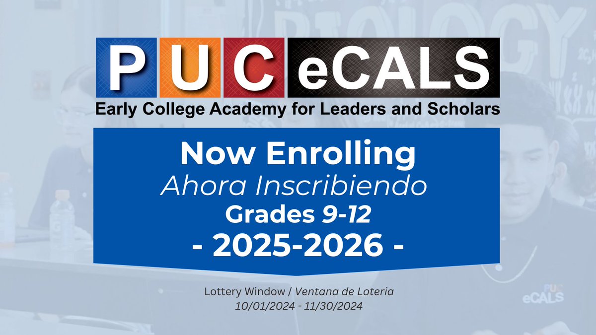 Our school is now accepting applications for the 2025-2026 school year. Apply today!

Nuestra escuela ahora está aceptando solicitudes para el año escolar 2025-2026. ¡Aplique hoy!
