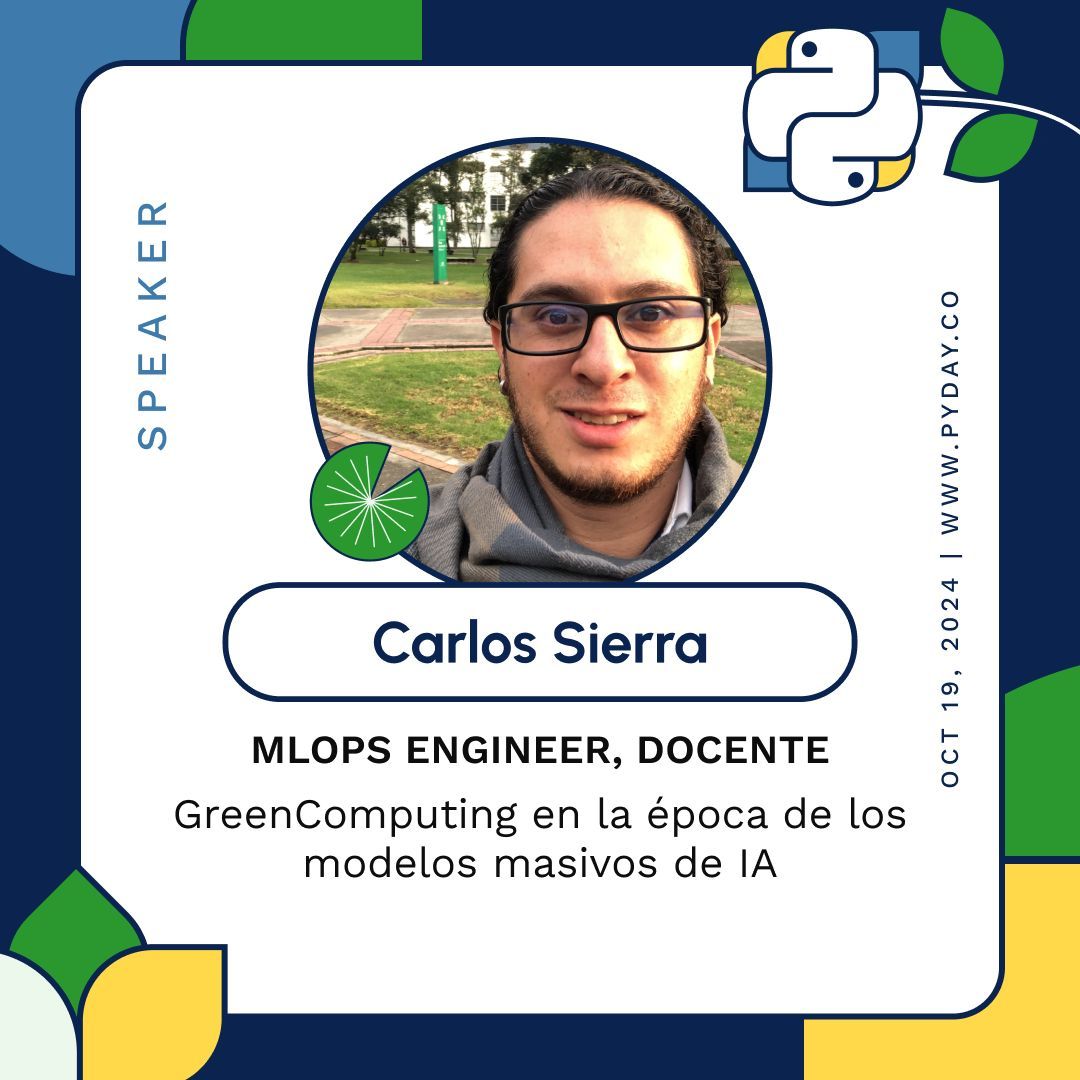pythoncali's tweet image. ¿Conoces el impacto ambiental que generan los grandes modelos de lenguaje y machine learning? Directo desde Python Bogotá, el ingeniero de sistemas Carlos Sierra nos invita a hacer conciencia sobre la computación y sus costos ambientales. 🌳💻 Link: pyday.co