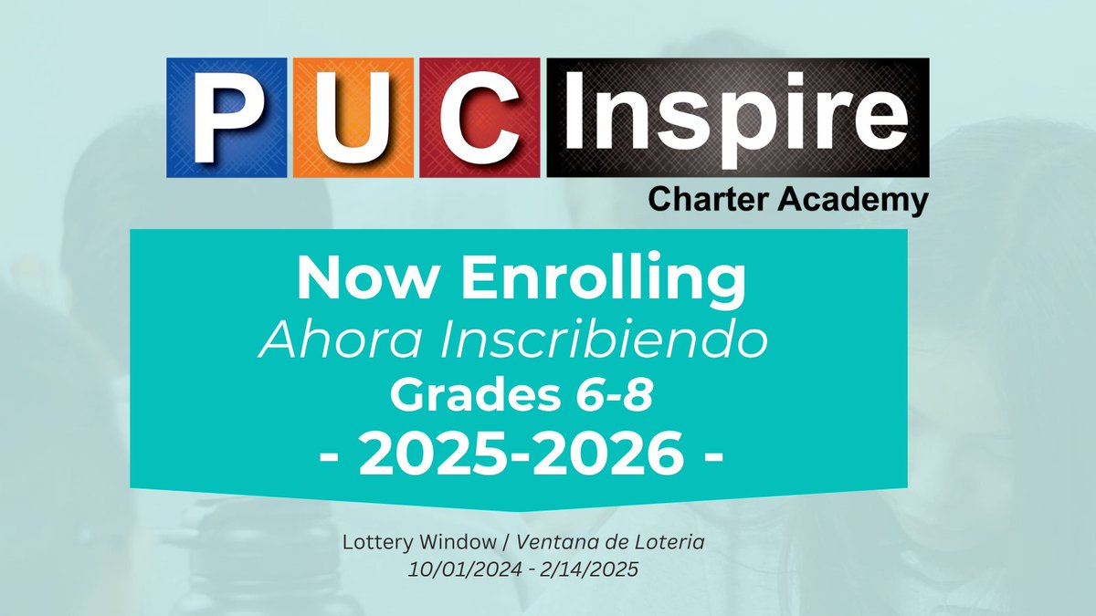 pucinspire's tweet photo. Our school is now accepting applications for the 2025-2026 school year. Apply today!

Nuestra escuela ahora está aceptando solicitudes para el año escolar 2025-2026. ¡Aplique hoy! https://t.co/8U0BJ7NXyB