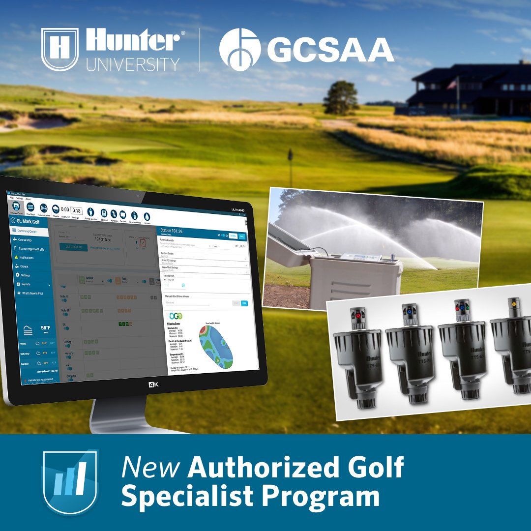 Master the products, master the course! Offered at no cost, the Authorized Golf Specialist Program teaches you about #HunterGolf products and maintenance best practices for optimal course management. Learn more at training.hunterindustries.com.