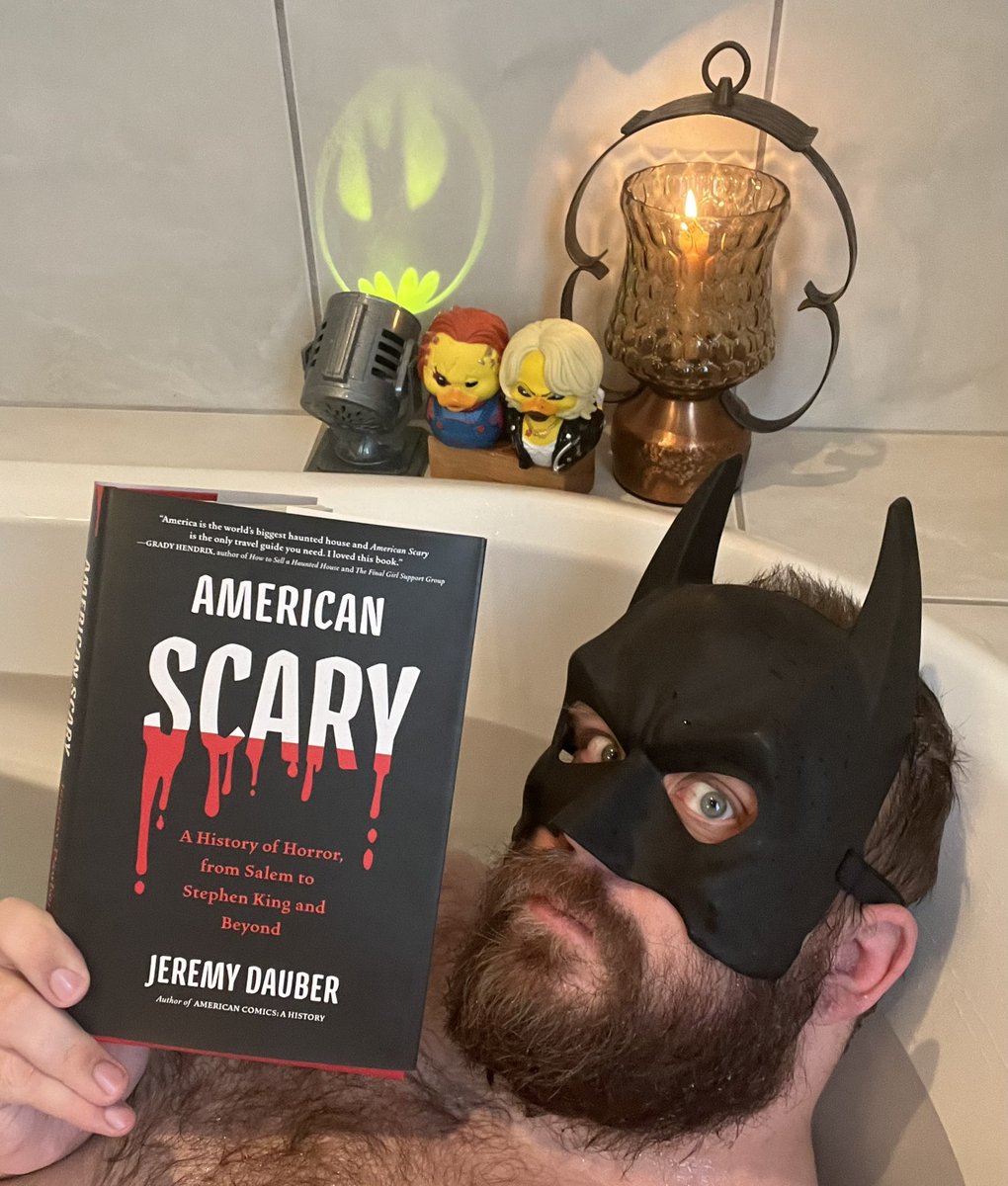 Welcome, Gothamites! 🛁📚🦇🕯️ 

Finished reading <a href="/JeremyDauber/">Jeremy Dauber</a>’s new history, AMERICAN SCARY! 🫣(<a href="/AlgonquinBooks/">Algonquin Books</a>)

A deeper dive into horror history this week, covering on lit as well as film.

Preordered based on Dauber’s books on Jewish comedy &amp; on comic books. ♥️ 

Dig in! 🎃