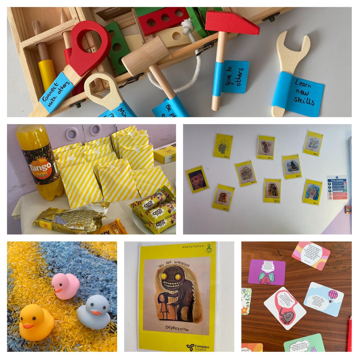 CompassSupport_'s tweet image. Yesterday, to celebrate Mental Health Day, our Youth Team held an event for staff at Compass Support and Pioneer Group! We discussed ways to improve our wellbeing and had some vital time for reflection. We even wrote down some advice to share with our youth club.