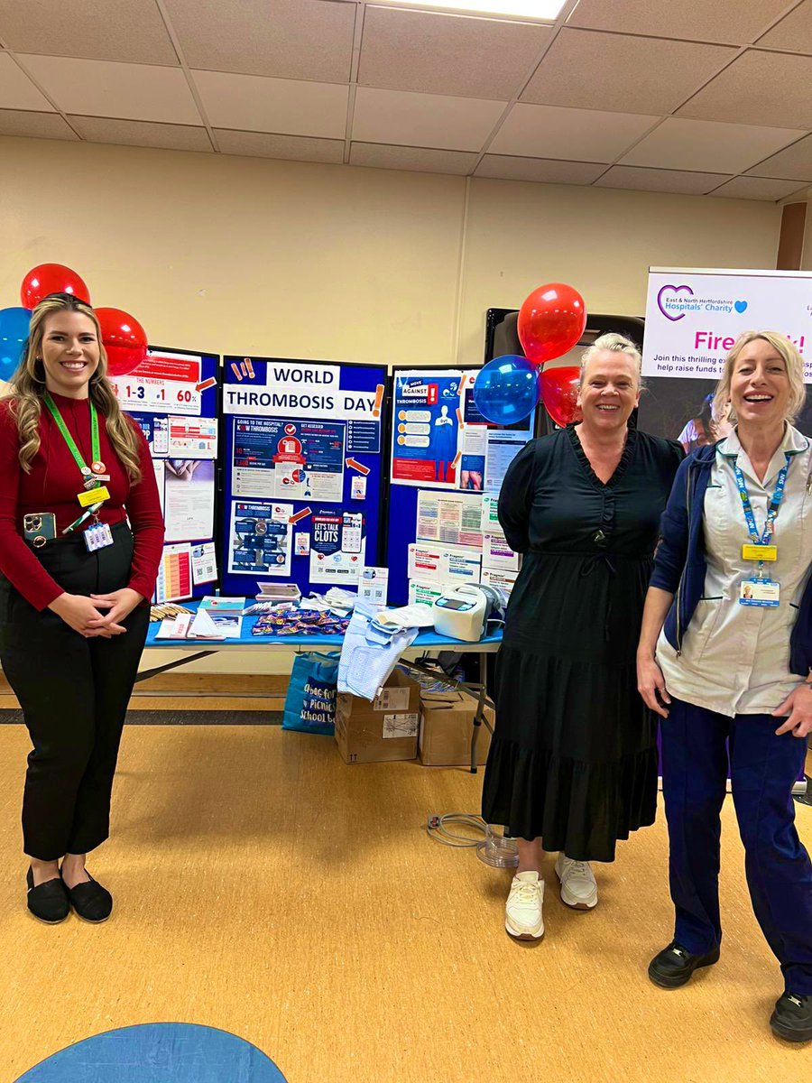 PharmacyENHT's tweet photo. Celebrating world thrombosis day @enherts 🩸 Thank you to all those who came down to visit the world thrombosis day stall #worldthrombosisday #MoveAgainstThrombosis #WTD24 https://t.co/2LW7ECxJhX