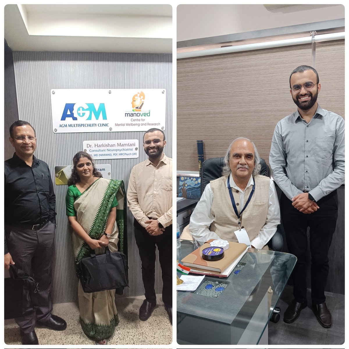 Dr. Harkishan Mamtani (@drharkishanm) on Twitter photo No words can describe this special feeling when Stalwarts of Psychiatry (more importantly, your teachers from #NIMHANS) visit your clinic in Nagpur ❤️
<a href="/skchatur/">Santosh Chaturvedi</a> <a href="/sureshbadamath/">Prof. Suresh Bada Math</a>
#psychtwitter #MedTwitter No words can describe this special feeling when Stalwarts of Psychiatry (more importantly, your teachers from #NIMHANS) visit your clinic in Nagpur ❤️
<a href="/skchatur/">Santosh Chaturvedi</a> <a href="/sureshbadamath/">Prof. Suresh Bada Math</a>
#psychtwitter #MedTwitter