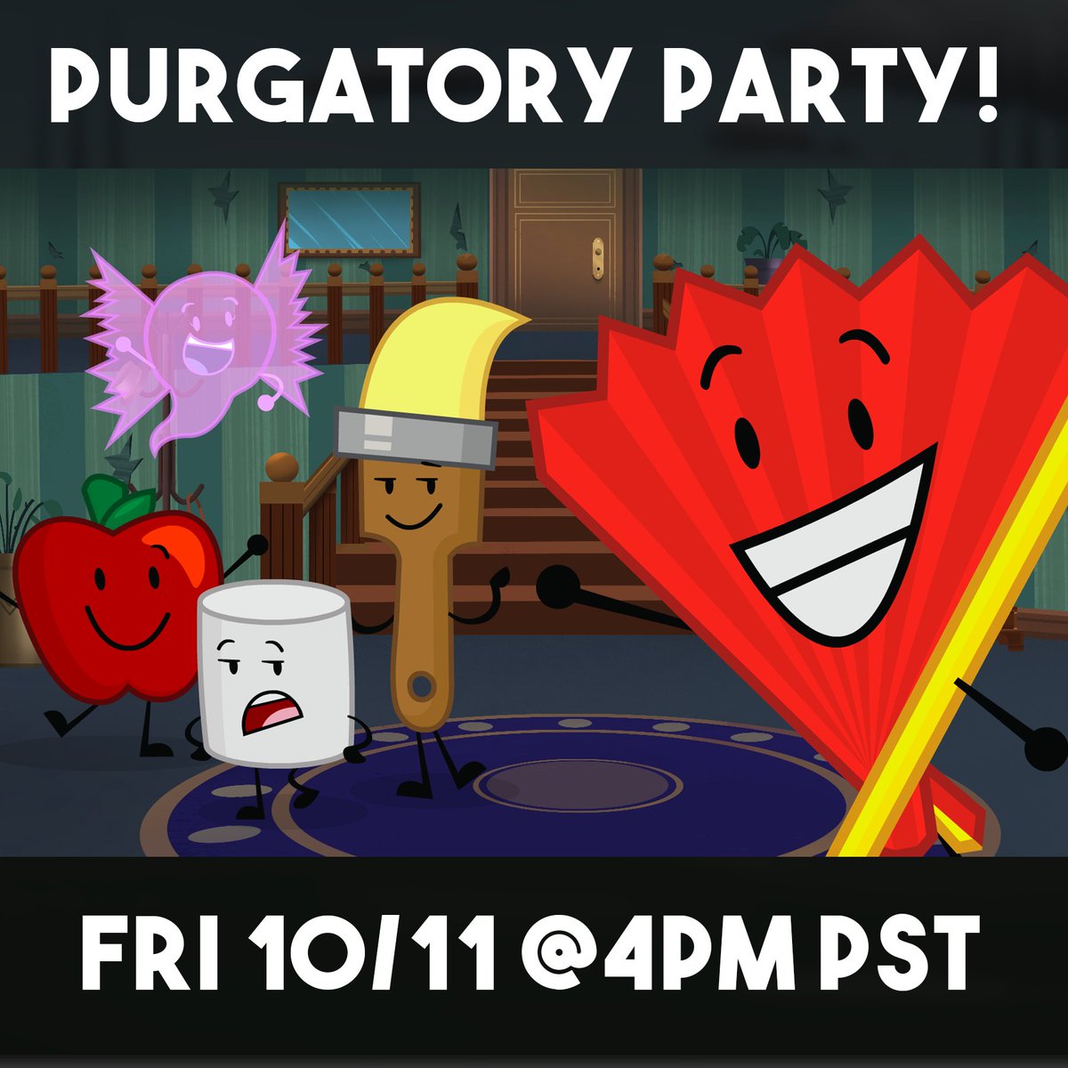 Inanimate Insanity (@animationepic) on Twitter photo Join us for the PURGATORY PARTY!! 👻🎉
A livestream event today, October 11, @ 4pm PST on AnimationEpic. #inanimateinsanity Join us for the PURGATORY PARTY!! 👻🎉
A livestream event today, October 11, @ 4pm PST on AnimationEpic. #inanimateinsanity