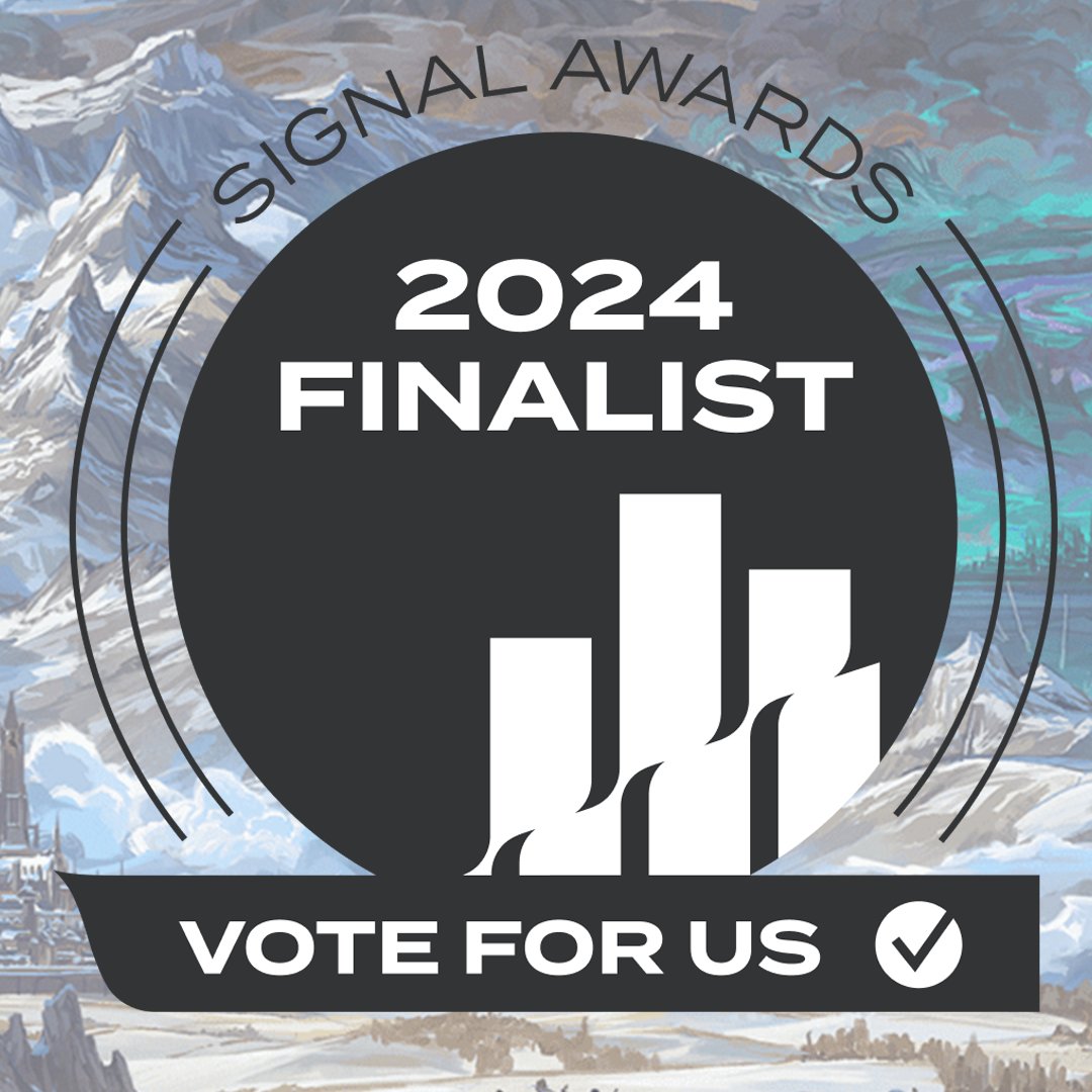 CriticalRole's tweet photo. #CriticalRole and #CandelaObscura are both finalists at this year's @SignalAwards! 🏆 ✨ 

Show your love for our adventures with your vote in the Gaming & Actual Play & Best Video Podcast categories, or help us shoot for Listeners Choice from now through October 17th when winners are announced! 💕 

VOTE FOR CRITICAL ROLE 🎲 
https://t.co/o6bkuaJFRb

VOTE FOR CANDELA OBSCURA 🕯️ 
https://t.co/KYiwxivCrv