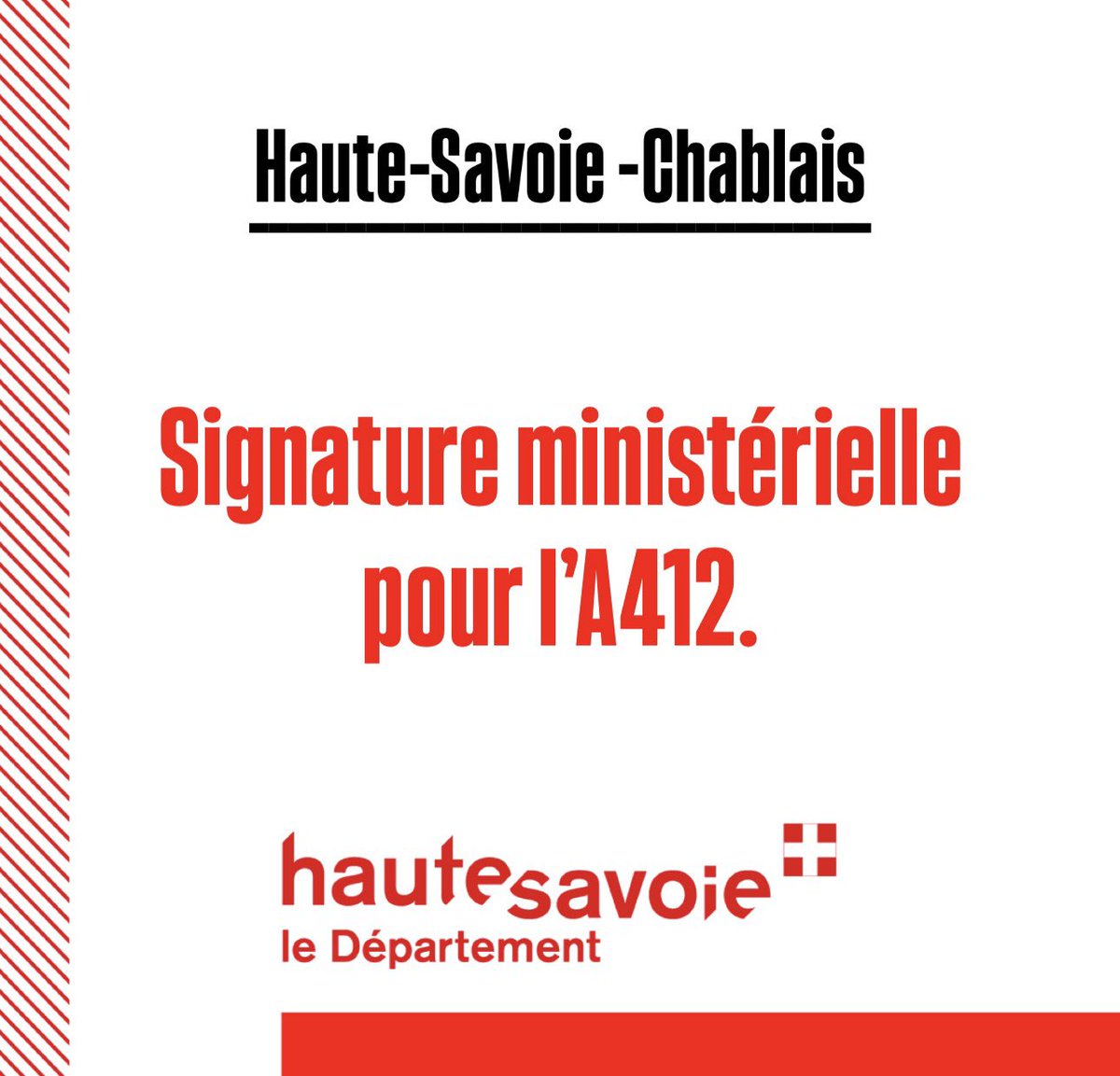 🚨 | Signature officielle des ministres pour l’A412 (autoroute du Chablais) !

📣 À l’occasion du 91e Congrès des Maires 74, sous la présidence de Nicolas Rubin, les ministres Antoine Armand et <a href="/CaVautrin/">Catherine Vautrin</a>, ont annoncé la signature de la concession de l’autoroute A412.
