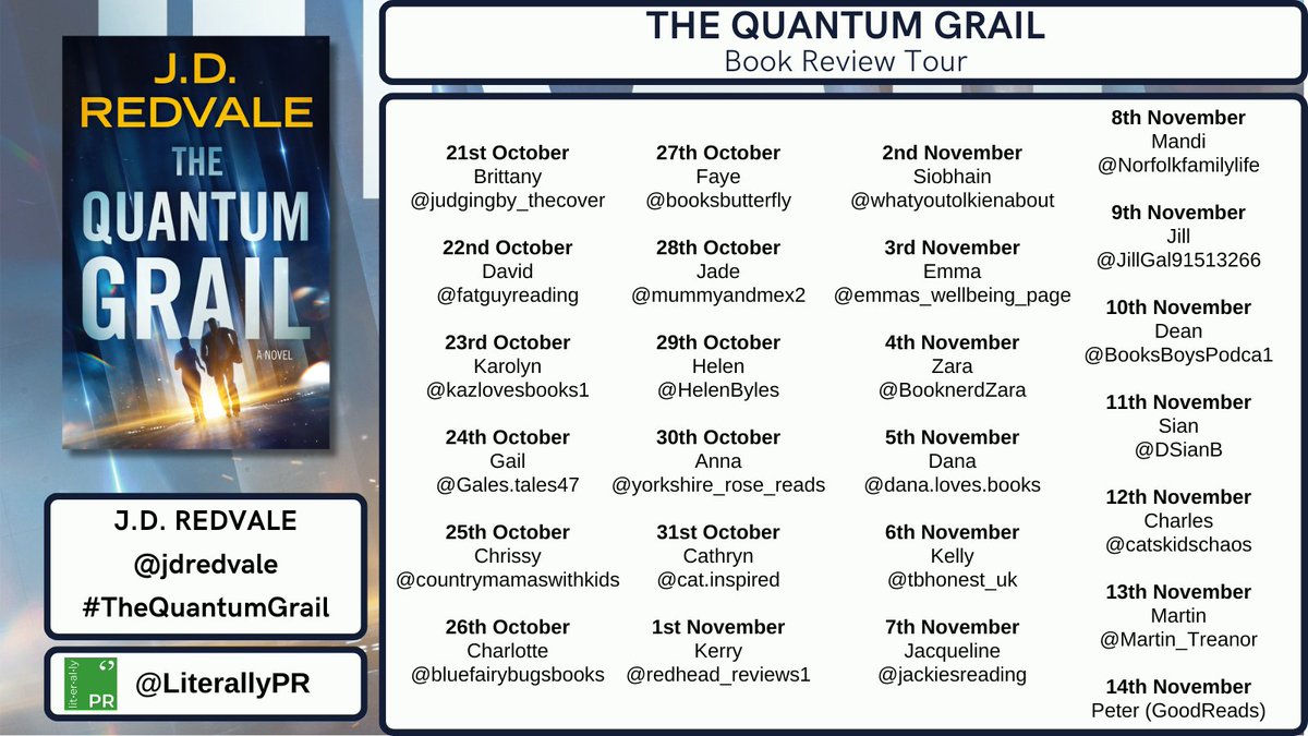 J.D. REDVALE (@jdredvale) on Twitter photo I’m looking forward to the online book review tour for The Quantum Grail which starts later this month. I'm grateful to all the reviewers that have agreed to read and review my debut novel; I can’t wait to hear your thoughts on The Quantum Grail. <a href="/literallypr/">LitPR & Marketing For Authors</a> #bookreviews I’m looking forward to the online book review tour for The Quantum Grail which starts later this month. I'm grateful to all the reviewers that have agreed to read and review my debut novel; I can’t wait to hear your thoughts on The Quantum Grail. <a href="/literallypr/">LitPR & Marketing For Authors</a> #bookreviews