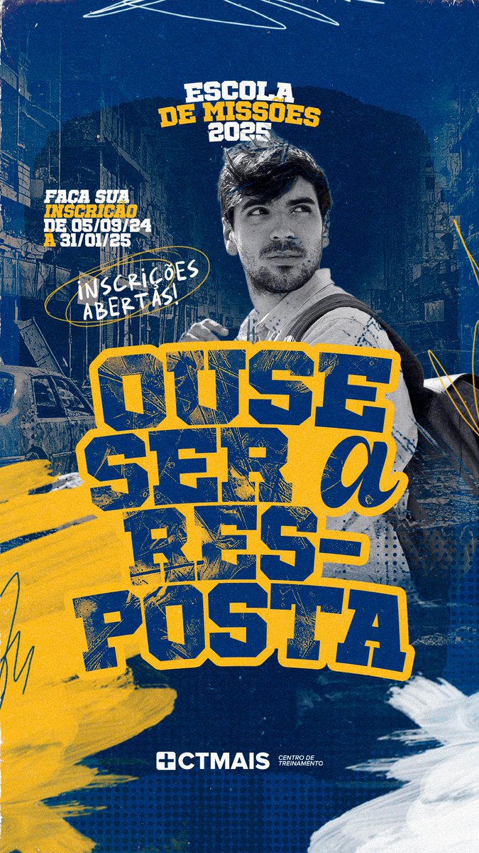 🎓 PROCESSO SELETIVO CTMAIS 2025 🌍

⚠️ Faça a sua inscrição em ctmais.com.br

Participe da Escola de Missões da Missão MAIS no próximo ano 🔥

#missiologia #teologia #missaointegral #escolademissoes #ctmais #ctmais2025 #centrodetreinamento