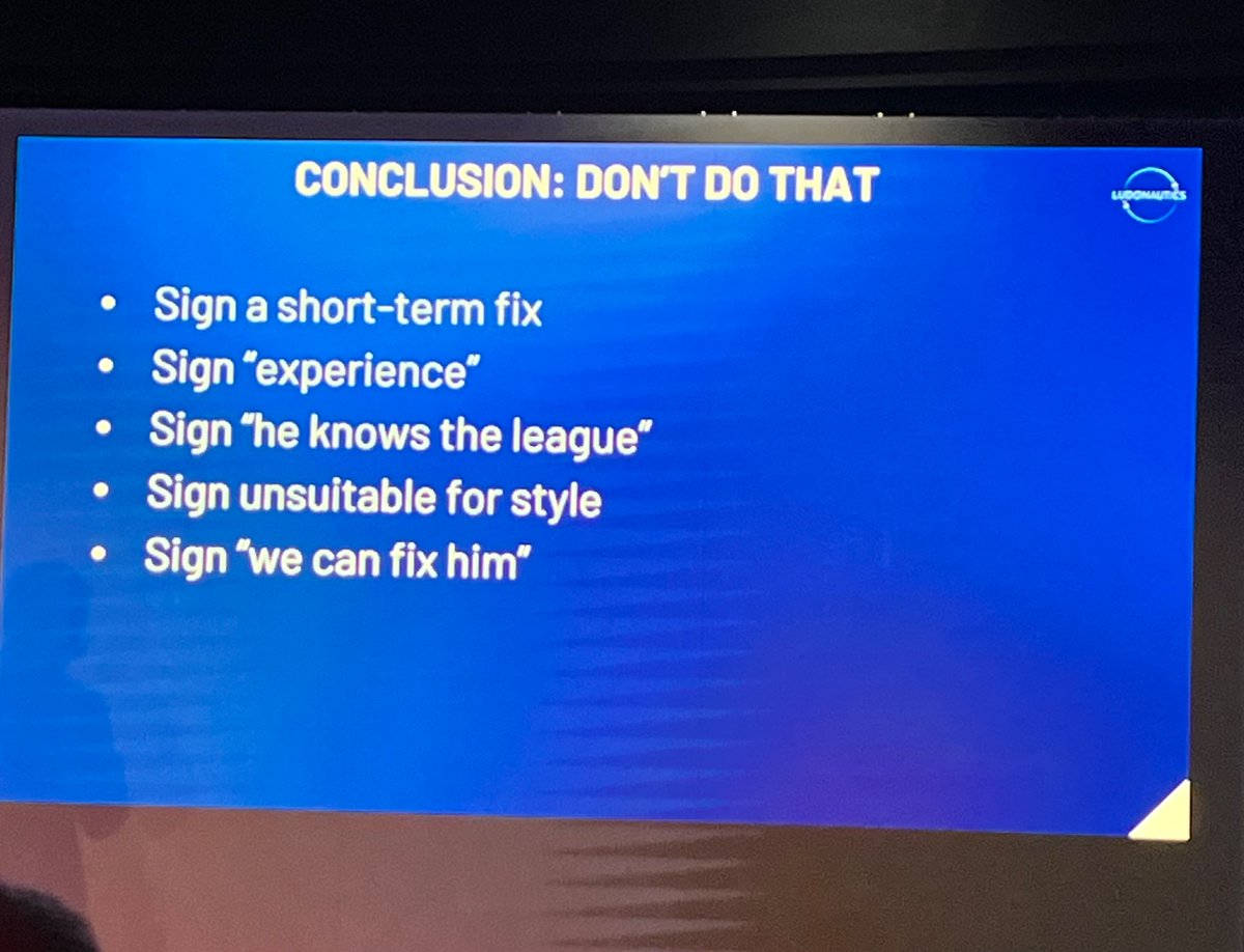 tejfbanalytics's tweet image. this was for soccer but most of these points are also great to follow for NFL free agency #StatsbombConference