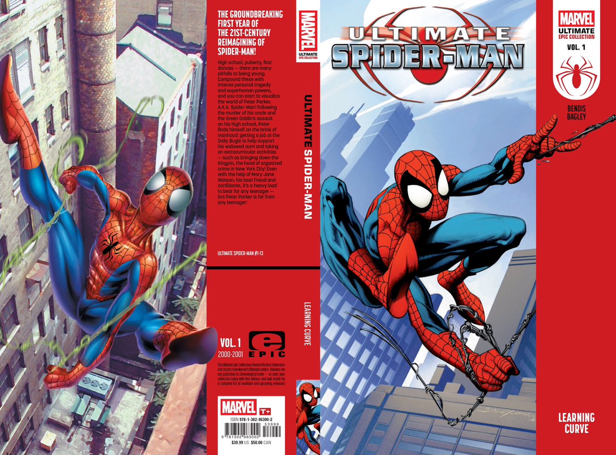 Marvel sent me a sneak peek of the cover art for Ultimate Spider-Man “Ultimate Epic Collection”, Vol. 1: Learning Curve! Ultimate Epics their own branding that reflects both the Modern Era Epics as well as the current Ultimate Spider-Man series! coming in April 2025!

#spiderman