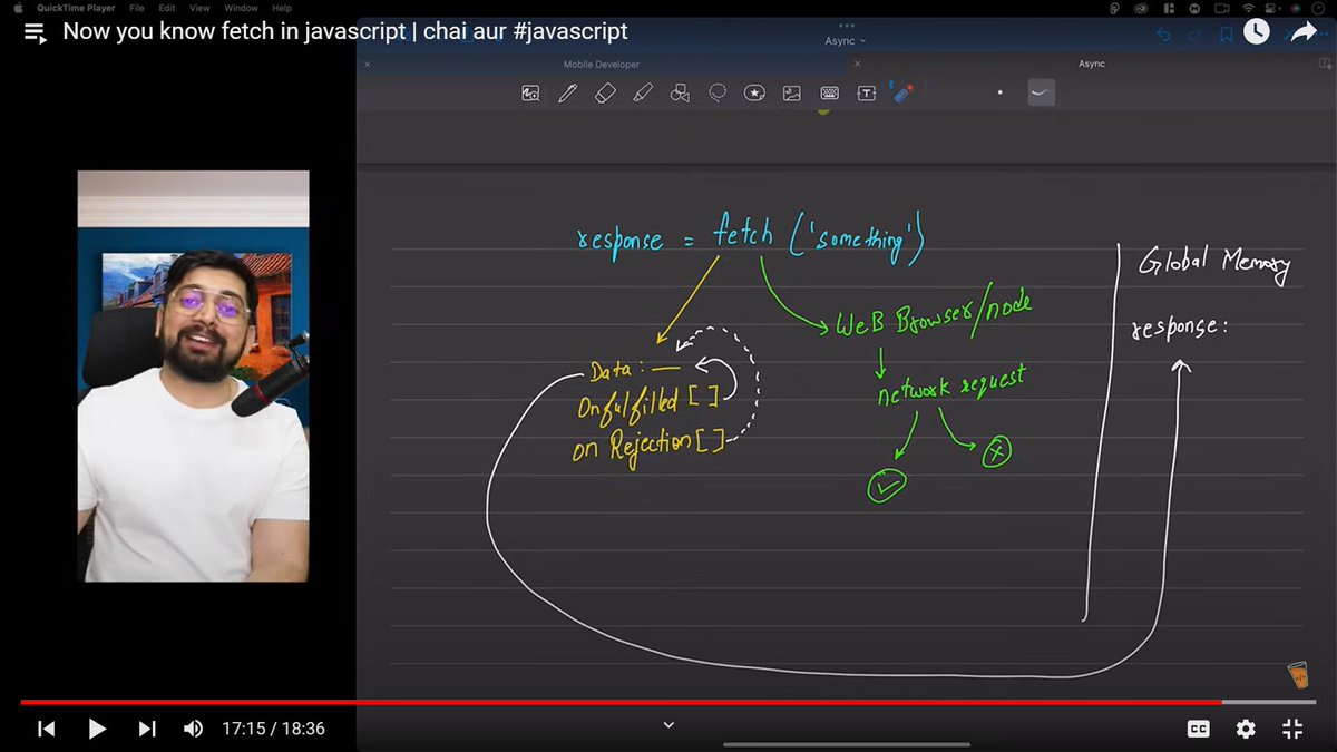 AdityaRaj_x's tweet image. You are right sir ab aya  fetch( )  samajh me.🙏😊
@Hiteshdotcom thanks.

#chaiaurJavascript #javascript #chaiaurcode #WebDevelopment #webdev