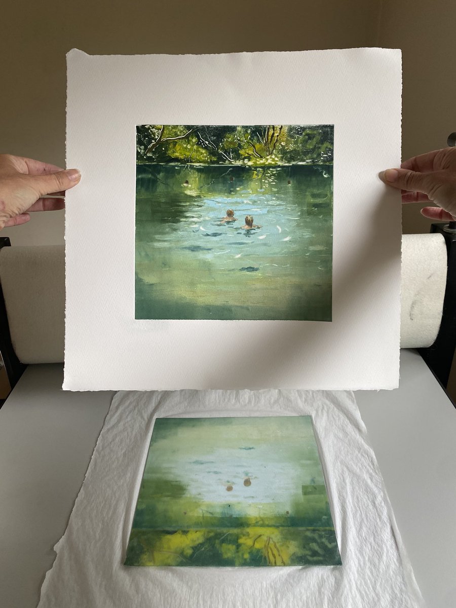 ‘Nature Swim II’, monotype, just uploaded to my website. 
#coldwaterswimming #wildswimming #swimmer #art #printmaking