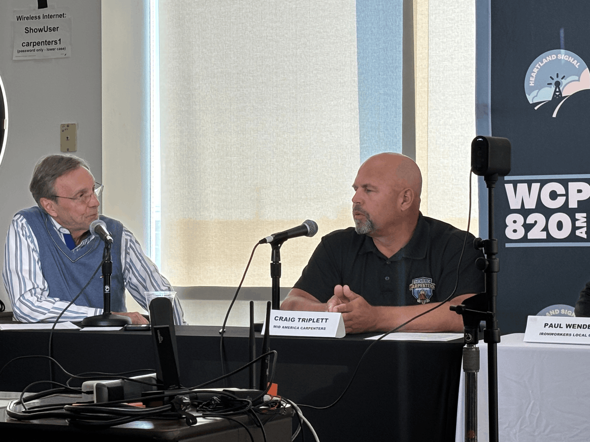 MidAmCarpenters's tweet image. Great job by MACRC President Joel Pogose, Director of Diversity Jonathan Jones, and Training Director Craig Triplett on a live Union labor panel hosted by WCPT 820. They discussed tax fraud, apprenticeship standards, and diversity in the building trades.
#MACRC #UnionProud