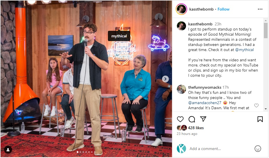 Happy Friday afternoon! KP comic @KassTheBomb recently performed on <a href="/Mythical/">Rhett & Link</a> to rep Millennials in a comedy battle of the generations! We can't think of a better champion to fight the good fight and take on Generation Me to Gen Z. 😤 

Congrats, Jared! Y'all go check him out.