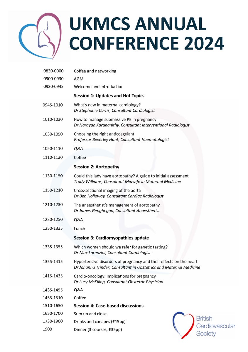 The final programme for the UKMCS annual conference is out. It's not too late to register! Join here: eventbrite.co.uk/e/ukmcs-2024-a…… #cardioObstetrics #UKMCS