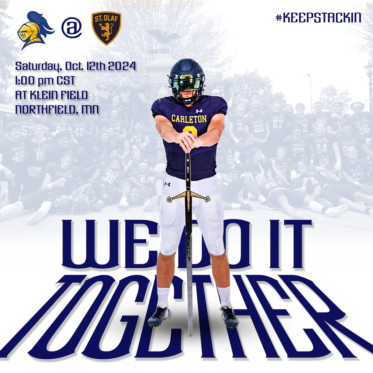 Your Carleton Knights play tomorrow at 1pm! 

#KeepStackin