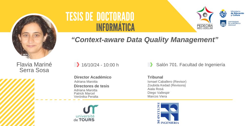 Defensa de tesis de Doctorado de la Estudiante Flavia Serra
Miércoles 16/10 desde las 10:00hs
Salón 701, Facultad de Ingeniería

Si la investigación continúa, la ciencia avanza y la sociedad toda se beneficia
#SomosPEDECIBA apoyando el Desarrollo de las #CienciasBásicas