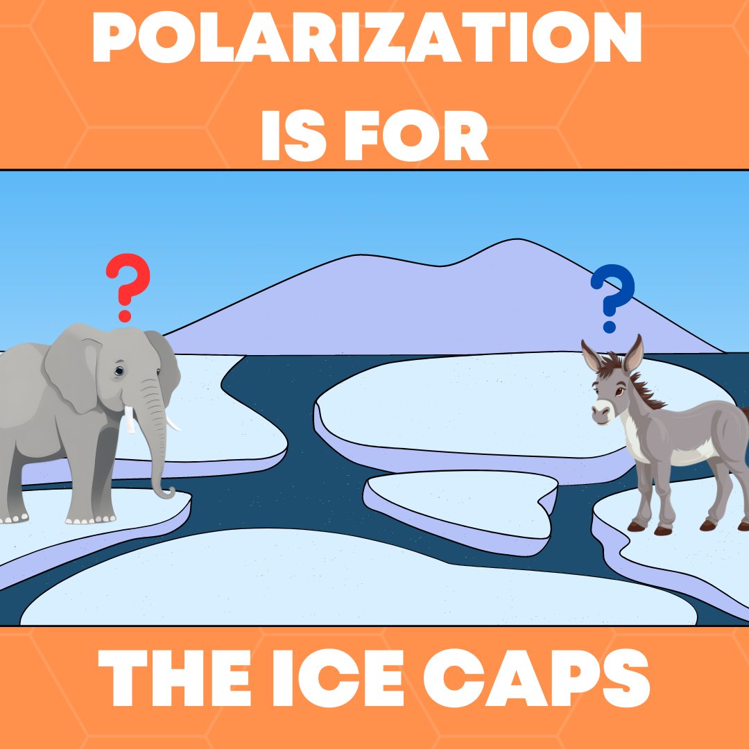 UtahApproves's tweet image. Polarization is for the ice caps, not politics. #ApprovalVoting helps us elect elect candidates that reflect the values of the average voter, not those who lean into partisanship and inflated language.