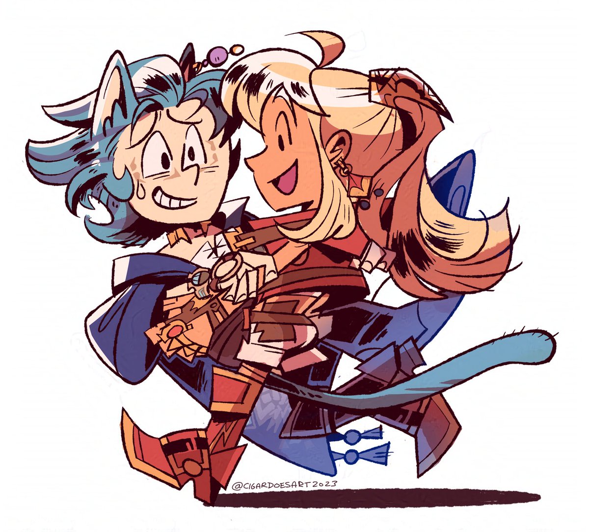 _starshepherd's tweet image. Finished a wolship comm for @CatboyGrimm_XIV!! Their wol Grimm with Lyse!! Thank you so much!!!

#ffxiv