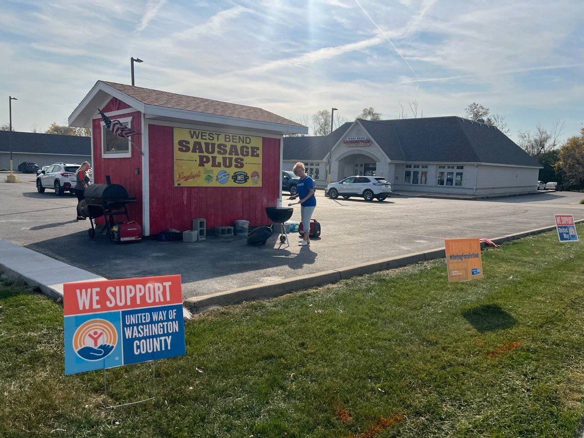 You have until 4:00 p.m. to get your brat at West Bend Sausage Plus for the City of West Bend brat fry fundraiser for United Way of Washington county!