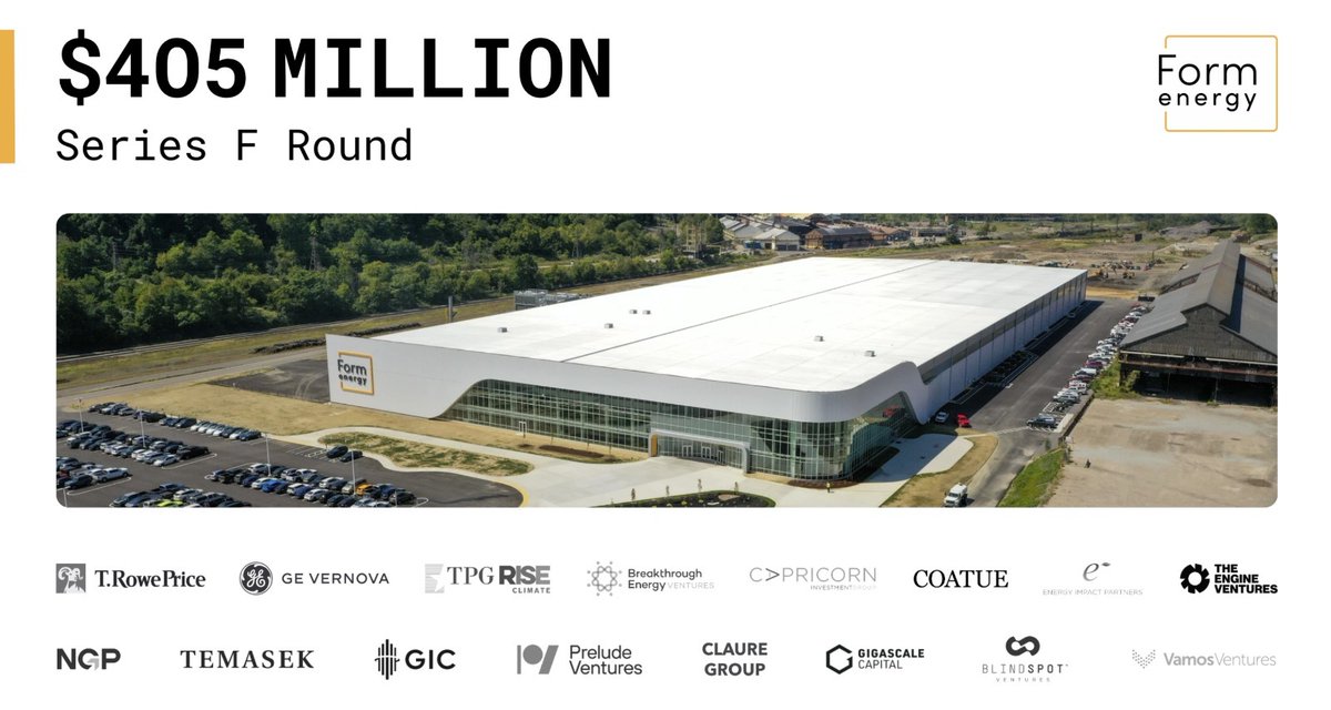 Marcelo Claure (@marceloclaure) on Twitter photo Congratulations <a href="/mateojaramill/">Mateo Jaramillo</a> and <a href="/FormEnergyInc/">Form Energy</a> on securing $405M in Series F funding. I’m proud to be an early investor in a company that is truly transforming the future of energy, and it's incredible to see their vision take shape. Excited for what's next! ⚡🔋 Congratulations <a href="/mateojaramill/">Mateo Jaramillo</a> and <a href="/FormEnergyInc/">Form Energy</a> on securing $405M in Series F funding. I’m proud to be an early investor in a company that is truly transforming the future of energy, and it's incredible to see their vision take shape. Excited for what's next! ⚡🔋