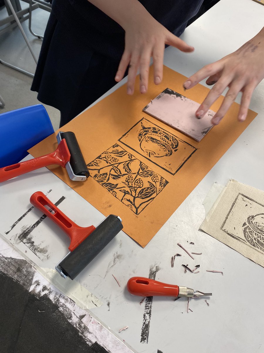Beautiful year 11 lino printing…