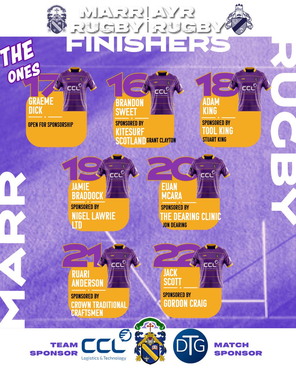 Without a doubt, it's one of the biggest games we'll see at Fullarton Park this year. The team is in. We're buzzing for tomorrow and hope you are too.

 🟣💛🟣

#Rugby #scottishrugby #scottishpremiership #scottishrugbyunion #Troon #marrrugby #marrcollege