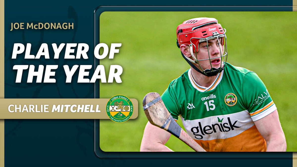 𝗖𝗵𝗮𝗿𝗹𝗶𝗲 𝗠𝗶𝘁𝗰𝗵𝗲𝗹𝗹- 𝗝𝗼𝗲 𝗠𝗰𝗗𝗼𝗻𝗮𝗴𝗵 𝗖𝘂𝗽 𝗛𝘂𝗿𝗹𝗲𝗿 𝗼𝗳 𝘁𝗵𝗲 𝗬𝗲𝗮𝗿

Charlie Mitchell is the Joe McDonagh Cup Player of the Year for 2024.

Comhghairdeas from all <a href="/Offaly_GAA/">Official Offaly GAA</a>

Maith thú Charlie! 🥇