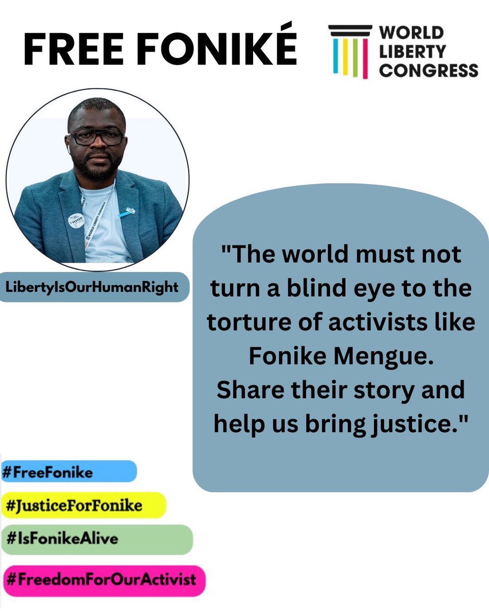 NAbingeneye's tweet photo. Raise your voice against this brutality and demand answers with us

WHERE IS FONIKE ? 

#FreeFonike
#JusticeForFonike
#FreedomForOurActivists
#LibertyIsHumanRights
#WhereIsFonike 
@presi_doumbouya
@Presidence_gn
@AsstSecStateAF 
@SenatorCardin
@SenatorRisch
#AlexisKohler https://t.co/mEQv5AMzfU