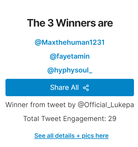Official_Lukepa's tweet photo. @FocusFeatures @Pharrell @pbpthemovie Winners have been selected!  I will give you guys instructions very soon! Thank you for participating!
@Maxthehuman1231 
@fayetamin 
@hyphysoul_ 
Congratulations! https://t.co/DYCWviBC0R