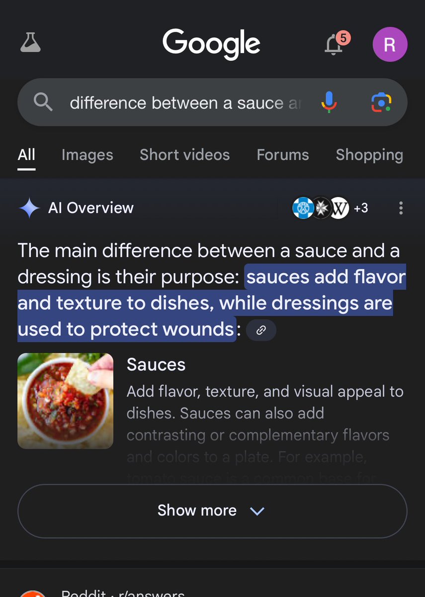 PeterRyan22's tweet photo. According to AI, you can slap some ranch on your cuts and call it a day. Top notch technology Google has here https://t.co/4bobwbzRKS