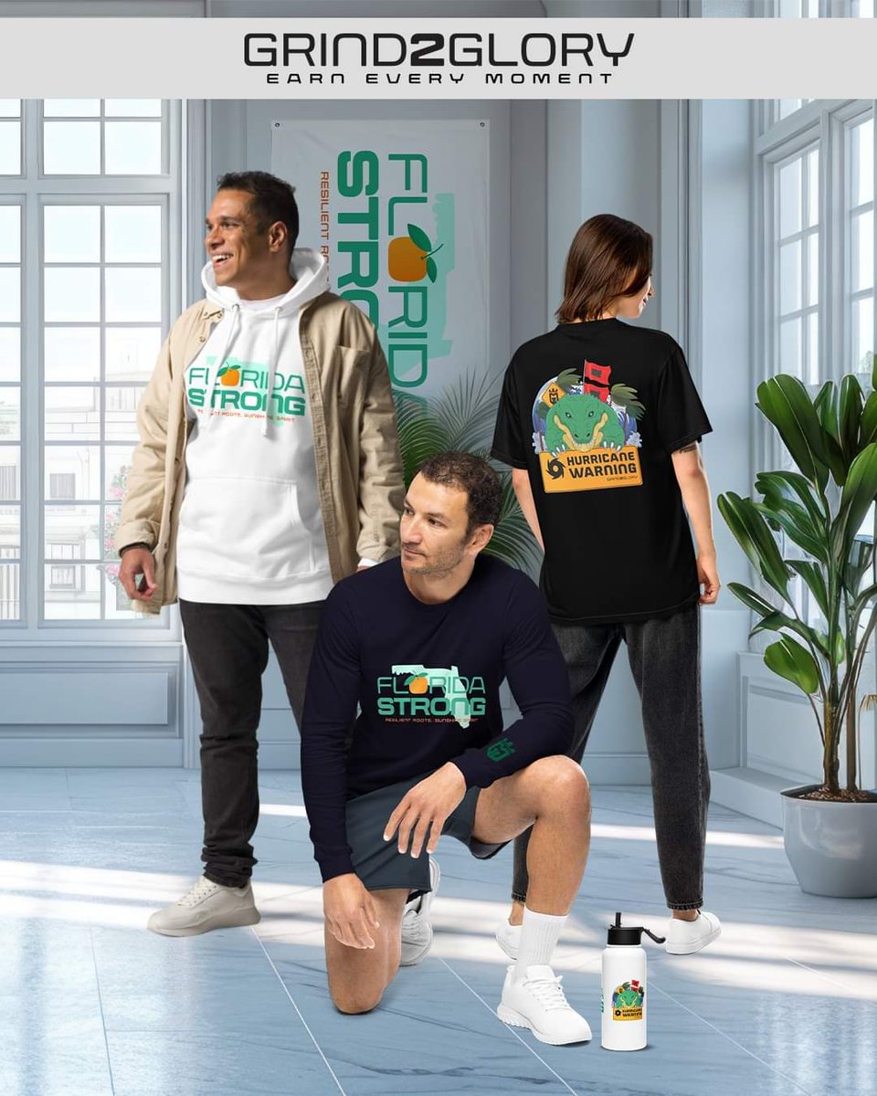 🚨 Florida Strong Collection is LIVE! 🚨

Proud to launch the Grind2Glory #FloridaStrong collection, where proceeds will go to support those affected by Hurricanes Helene and Milton. 💪🏽🌴🌊

Shop now &amp; support the cause! ⬇️
grind2glory.store