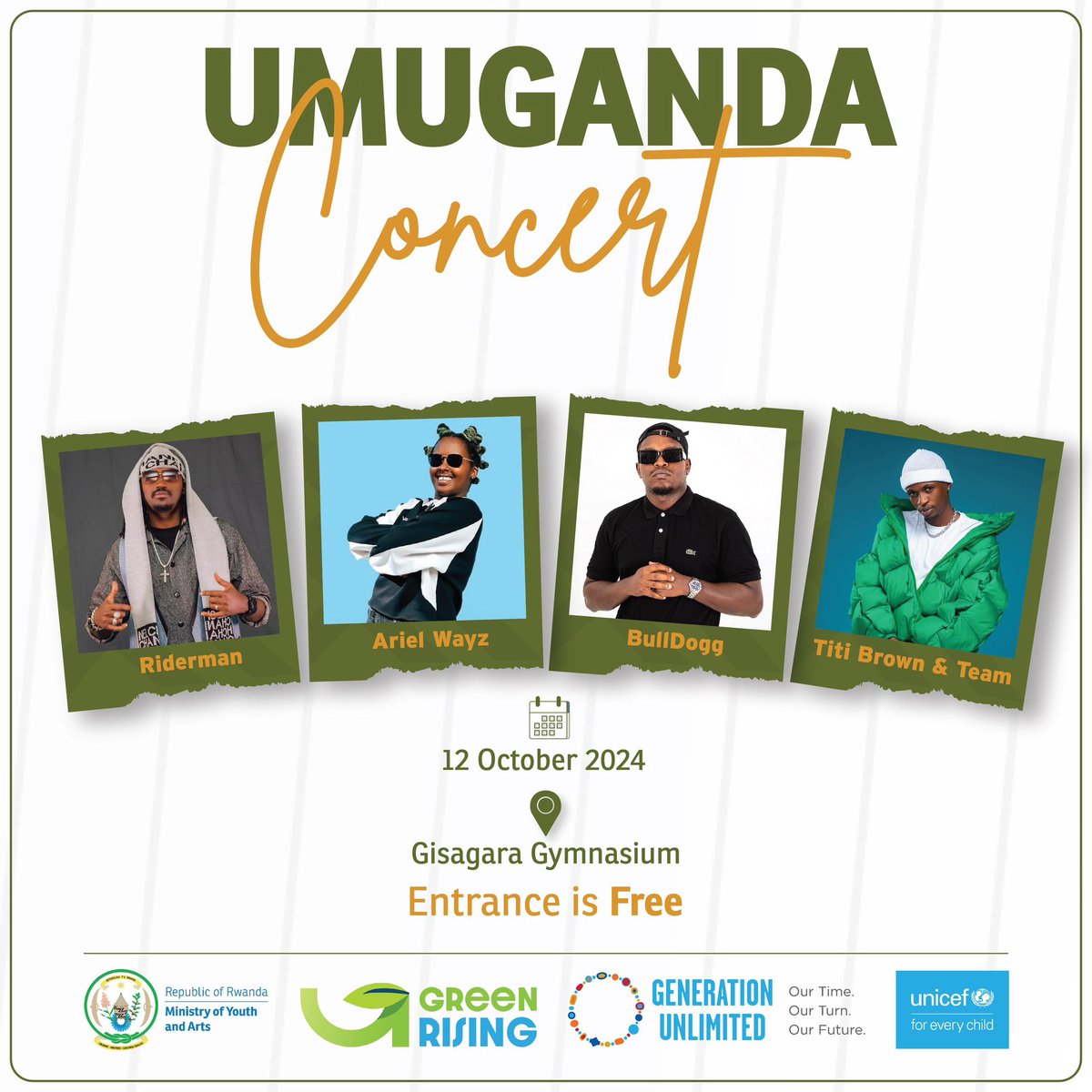 Ejo kuwa 12/10/2024 muri <a href="/GisagaraDistr/">Gisagara District</a> bizaba ari ibicika aho hazabera umuganda wihariye w'urubyiruko ku rwego rw'Igihugu. Uzibanda ku gutera ibiti. Nyuma yawo urubyiruko ruzahabwa ibiganiro runataramane n'Abahanzi batandukanye.
<a href="/GisagaraNyc/">Gisagara National Youth Council</a>

<a href="/RwandaYouthVol1/">Rwanda Youth Volunteers</a> 
<a href="/jnabdallah/">UTUMATWISHIMA</a>