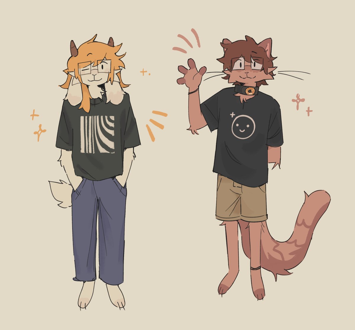 zenoyaka's tweet image. Little drawing I did of @ProbablyGoat and @uyukat :]