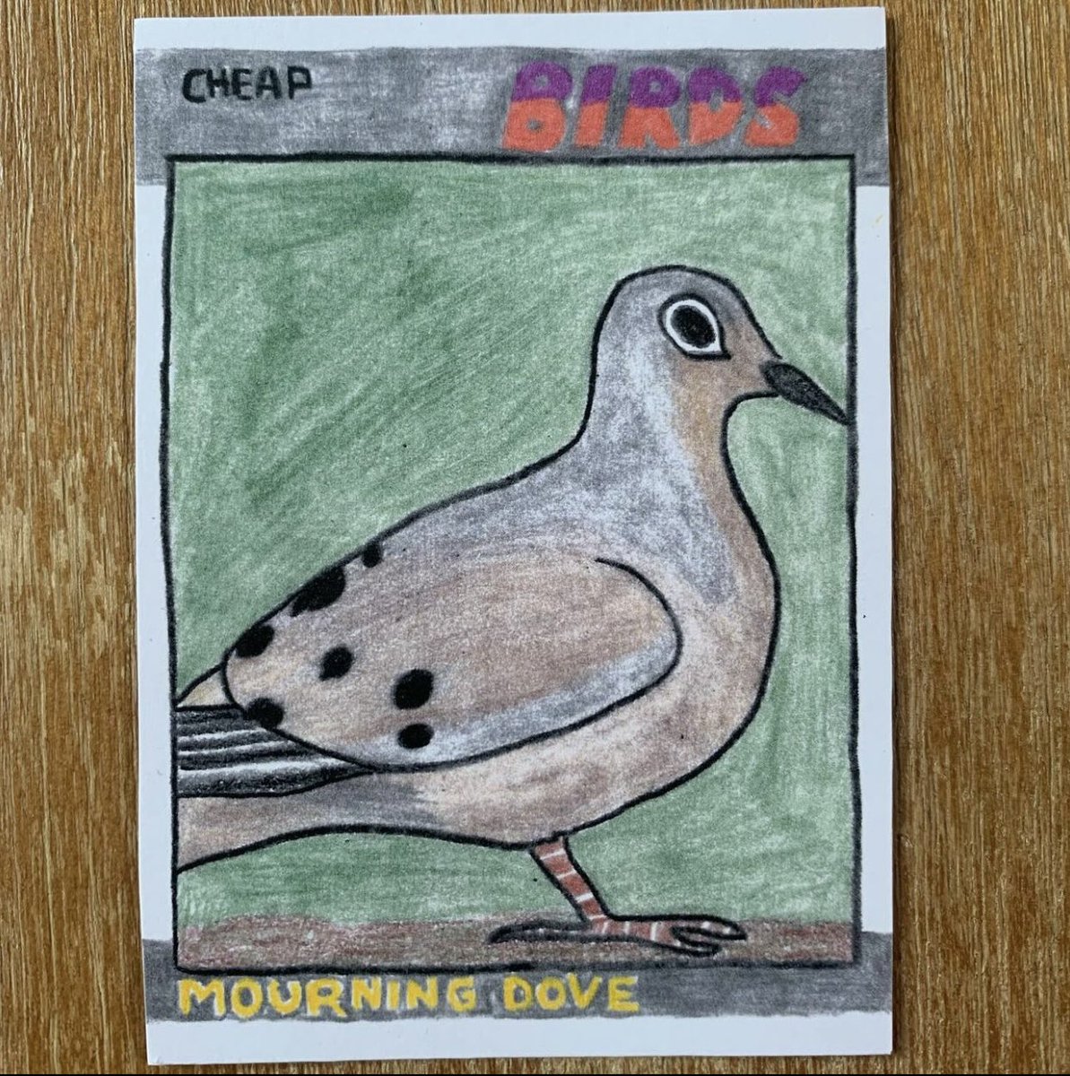 Mourning Dove. 1988-1989 Fleer style. 

#cardart #mourningdove #baseballcards #birds #animalart #collect #sportscards #indiepress #tradingcards #birding #audubonsociety