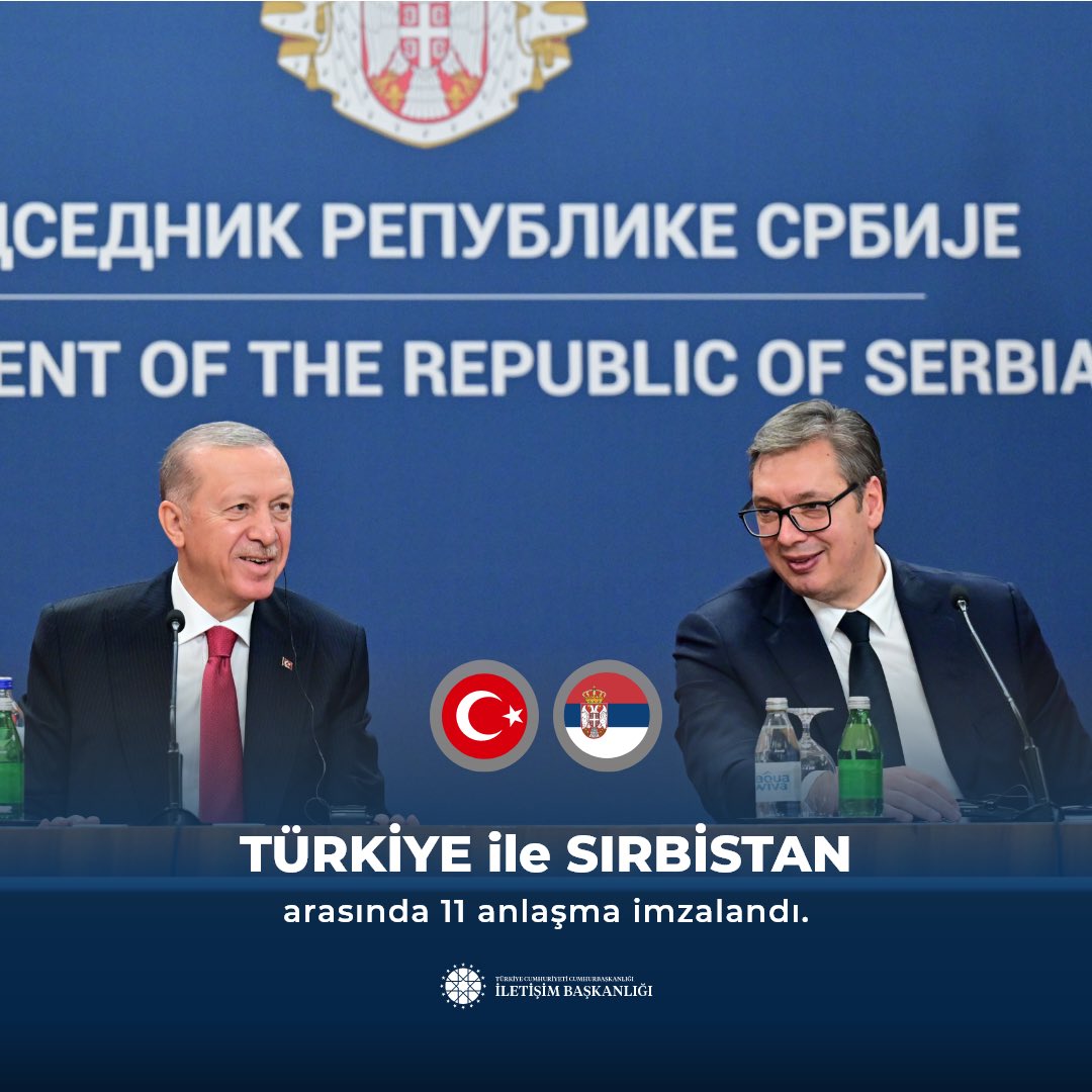 iletisim's tweet photo. Türkiye ile Sırbistan arasında 11 anlaşma imzalandı. https://t.co/eUgWYufhAd
