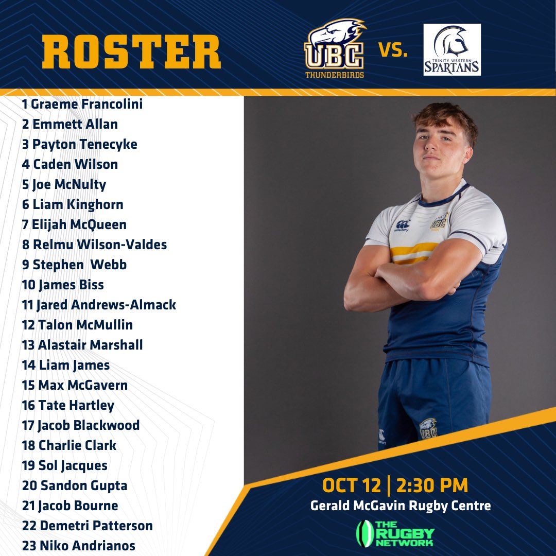 Thanksgiving weekend rugby is here! Come and support the T-Birds as they host @twurugby. The team is ready to build on their recent momentum in the <a href="/bcrugbyunion/">BC Rugby</a> Premiership.

📍UBC
⏰2:30

#GoBirds ⚡️🐥