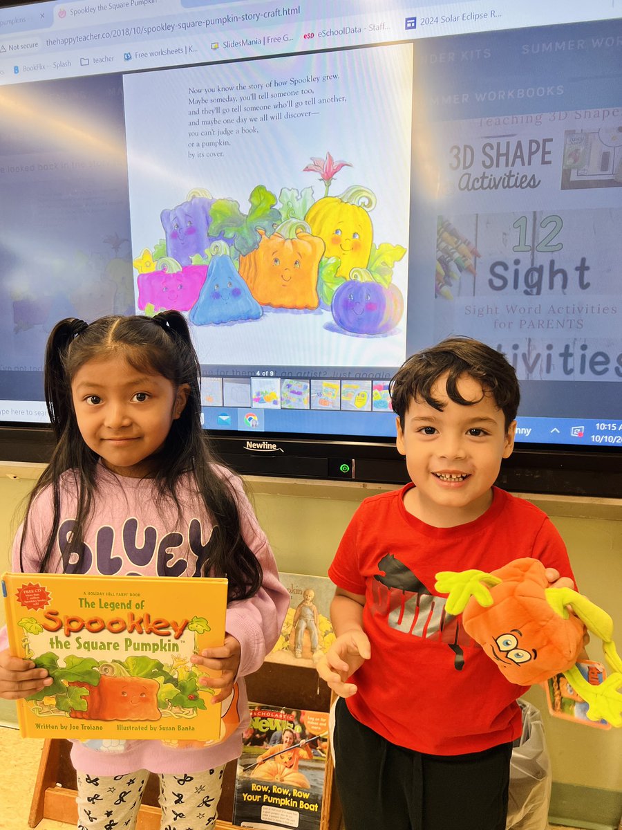 In our 1st grade class we read the story Spookley the Square pumpkin. We learned about story elements &amp; talked about the setting, characters &amp; our favorite part. From Spookley, we learned that being different is a beautiful thing. <a href="/HamptonBaysES/">Hampton Bays ES</a> <a href="/MrsScottgrade1/">Elizabeth Scott</a>